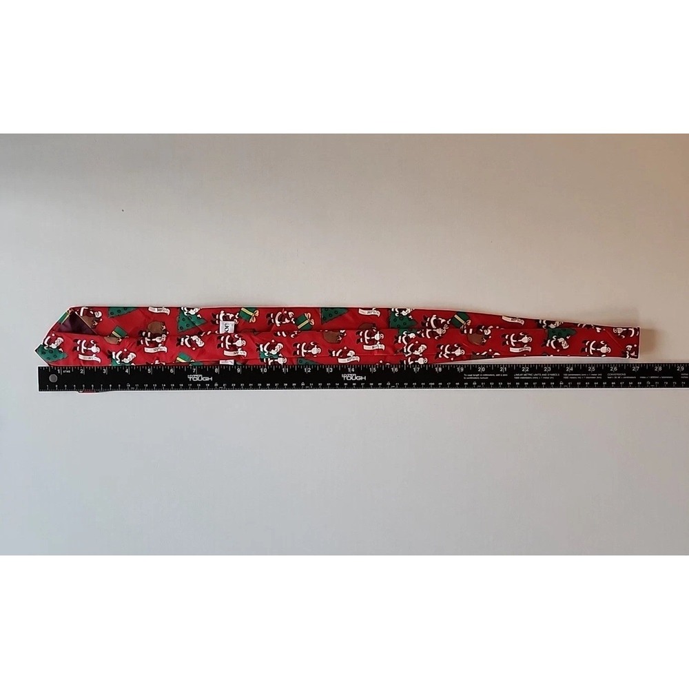 VTG Santa Print Neck Tie 100% Silk Christmas Fun Novelty Tie USA by John Henry - Picture 5 of 9
